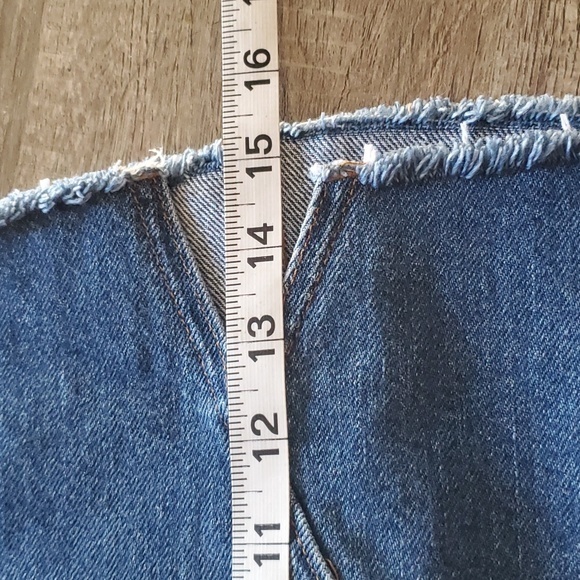 MADEWELL‎ Rigid Denim A-Line Skirt size 27 frayed hem 100% Cotton cut out - Picture 11 of 12